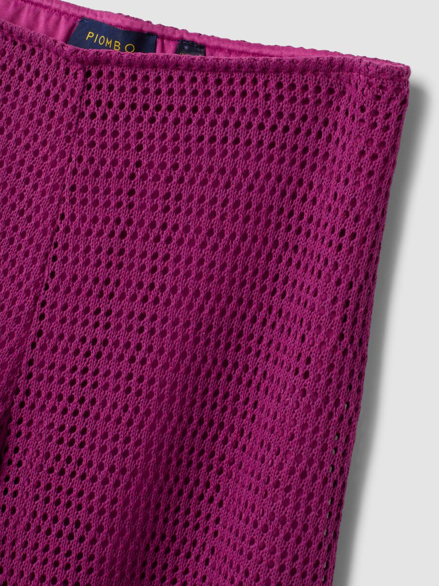 Purple viscose-blend crochet palazzo trousers, regular fit_5