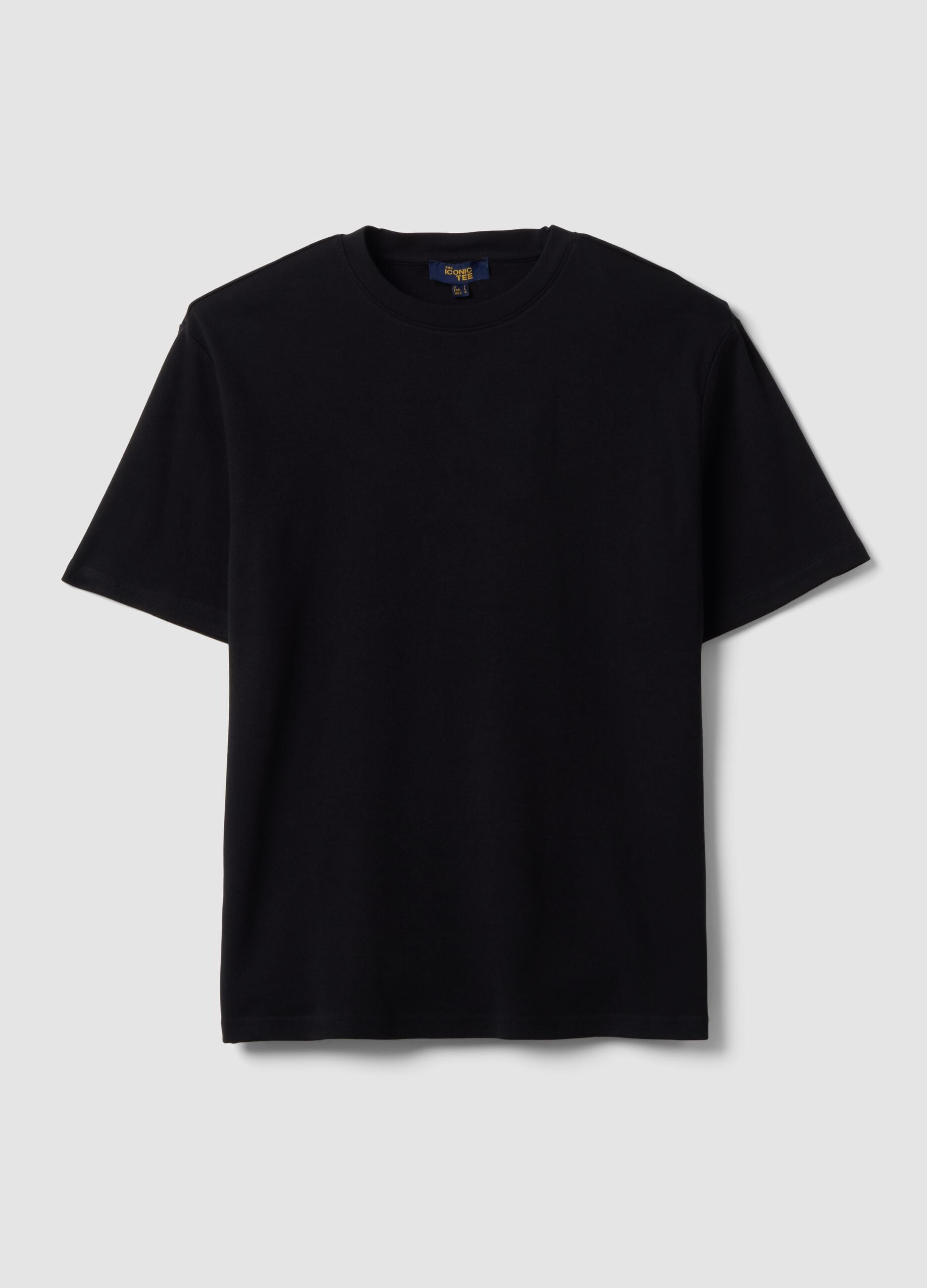 Black pure cotton relaxed-fit short-sleeve T-shirt