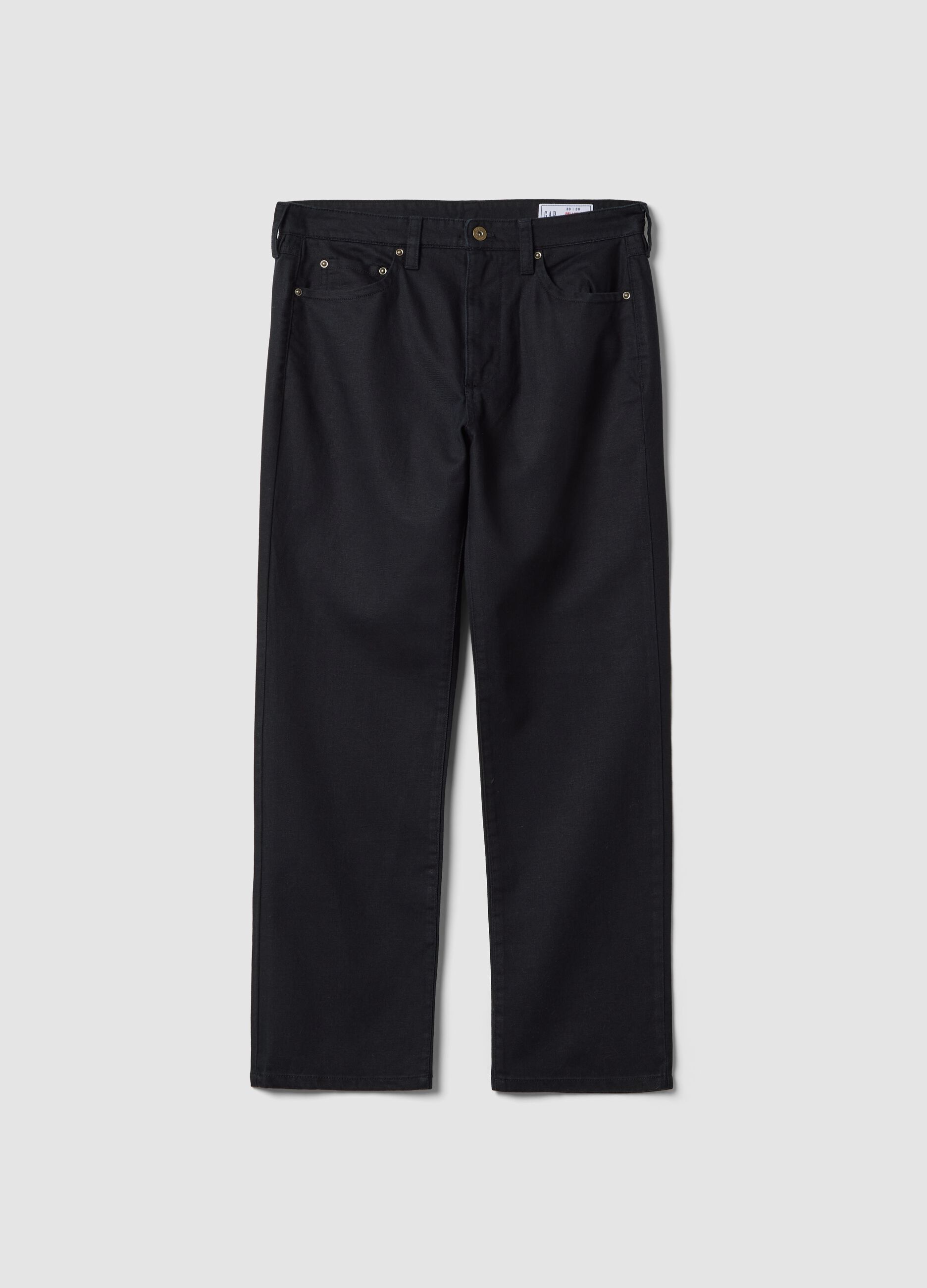 Blue linen-blend cotton trousers