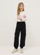 Girls' regular fit black cotton jogger trousers_0
