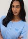 Sky blue pure cotton striped nightshirt with regular fit and serafino collar_3