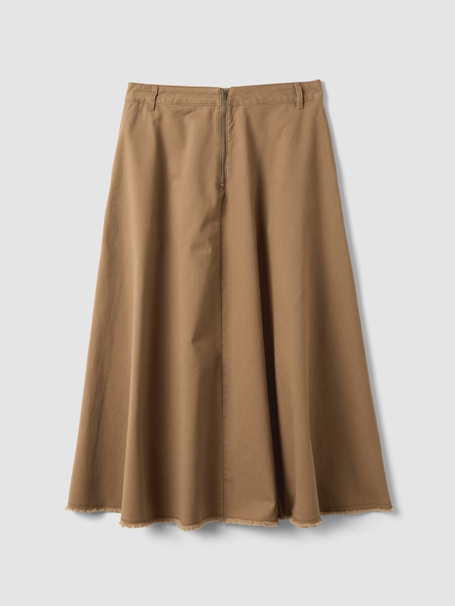 Brown midi skirt in pure cotton_6