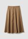 Brown midi skirt in pure cotton_6