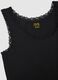 Regular fit black stretch cotton vest with lace trim_5
