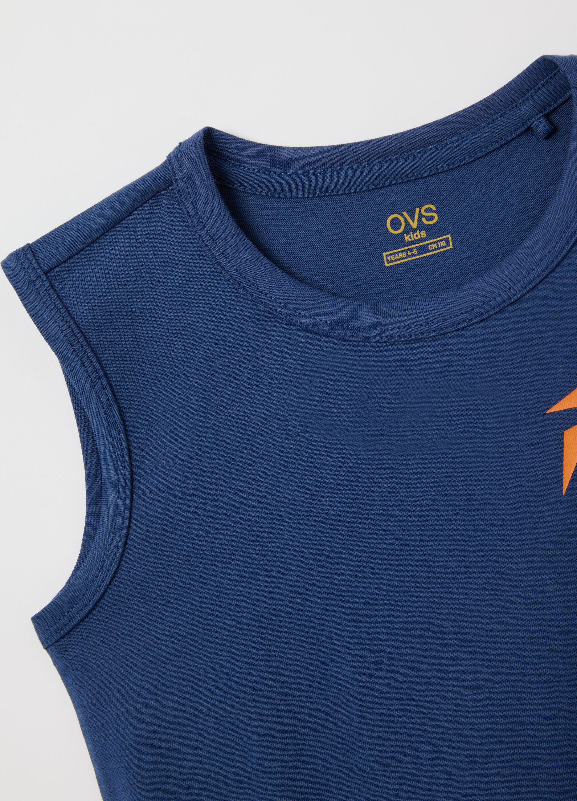 Children's pure cotton blue tank top regular fit