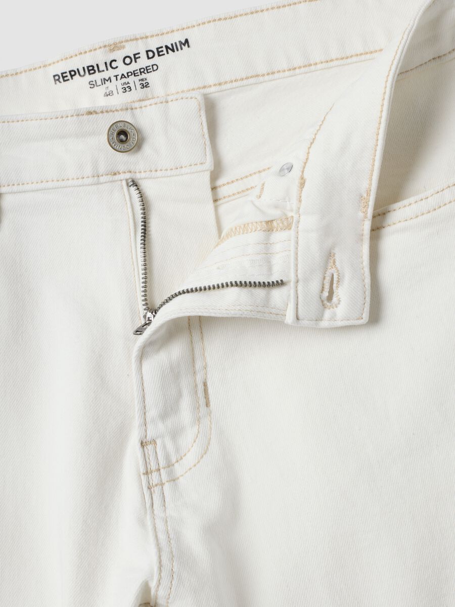 White slim-fit stretch cotton jeans_2
