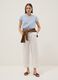 Light blue pure cotton regular fit deep V shirt with transparency_1