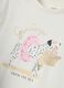 White girls&rsquo; T-shirt in pure organic cotton with print and glitter_2