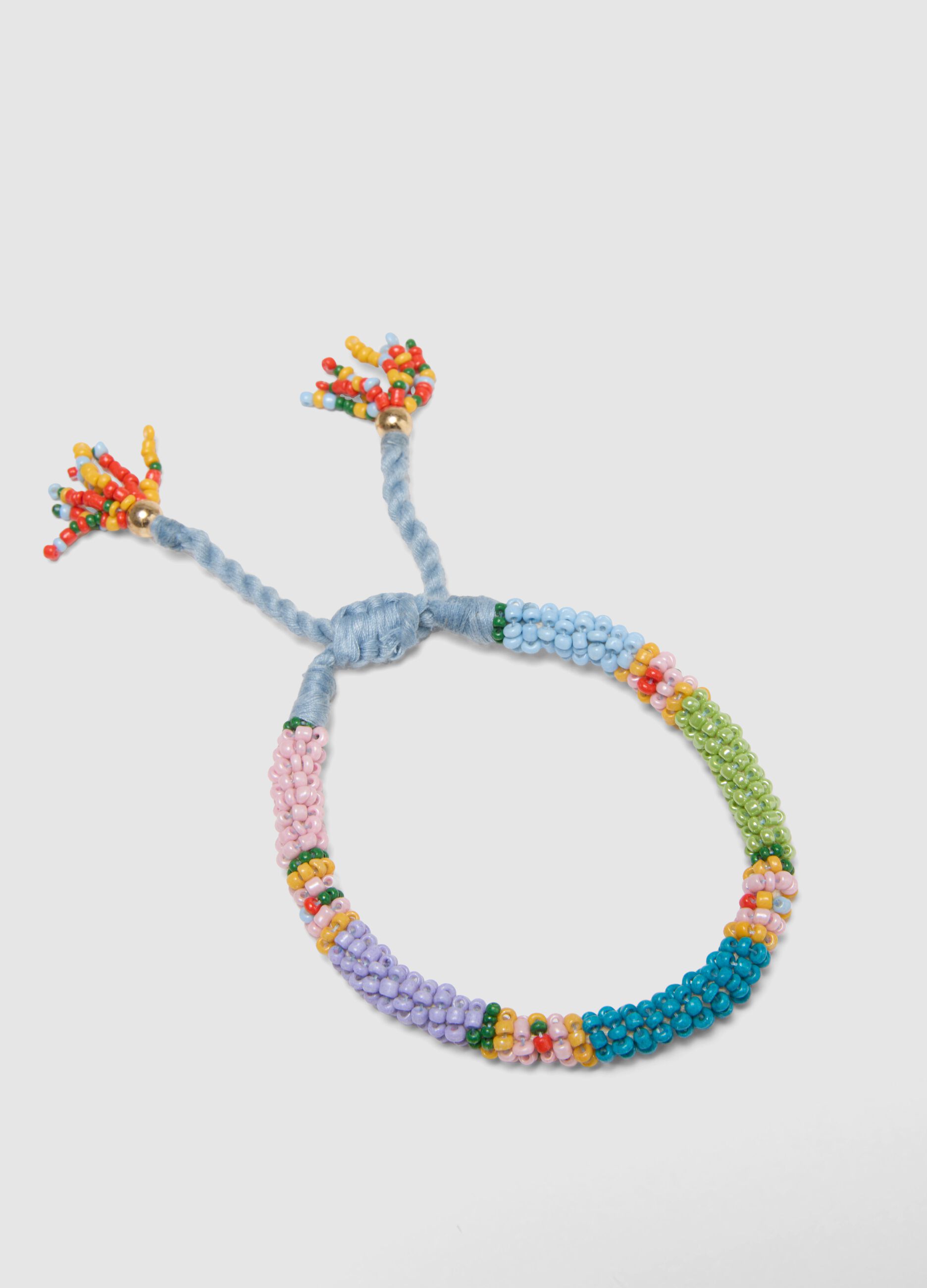 Multicolour bracelet twin pack with coloured glass beads