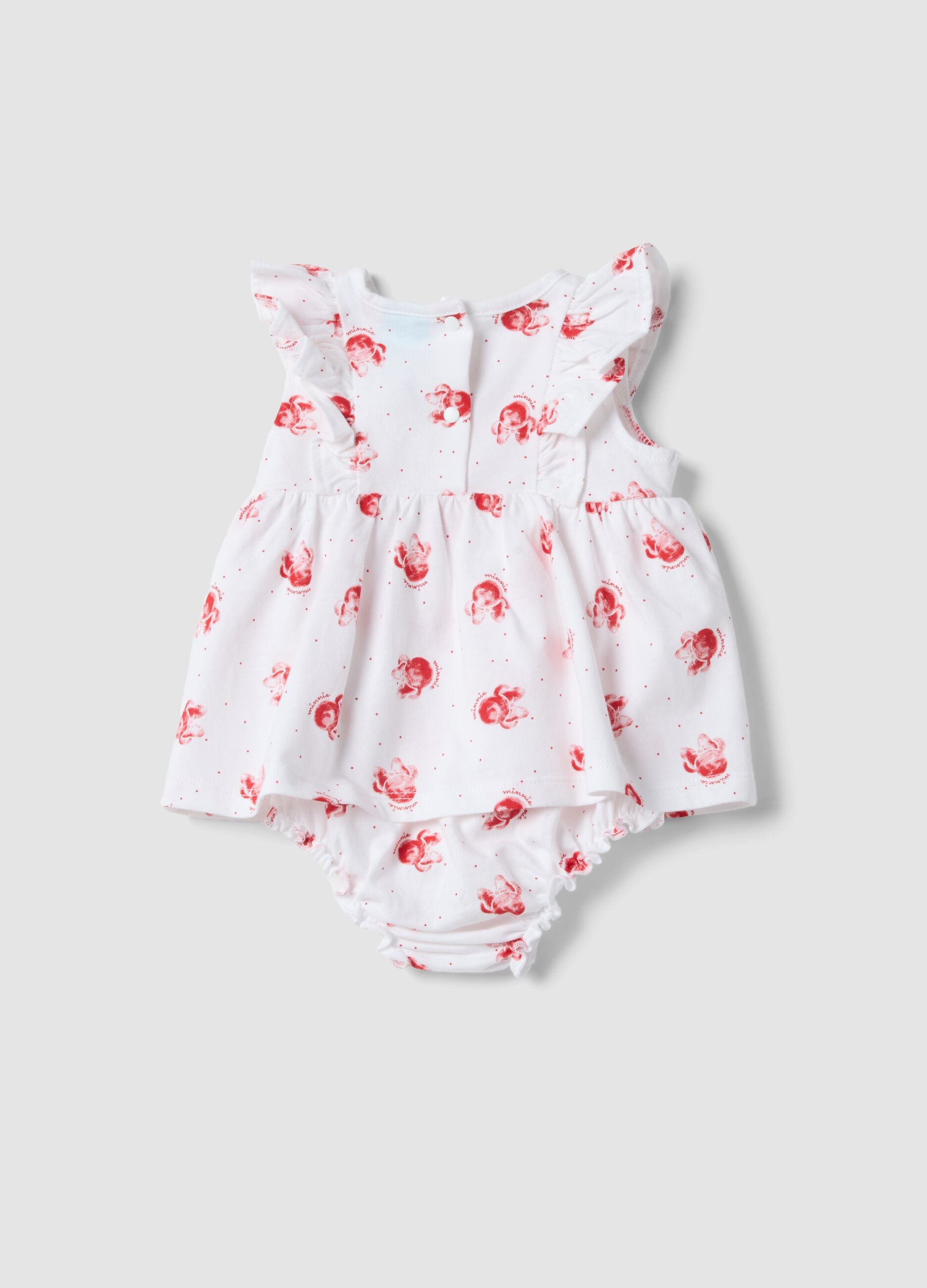 White pure cotton baby romper with Minnie