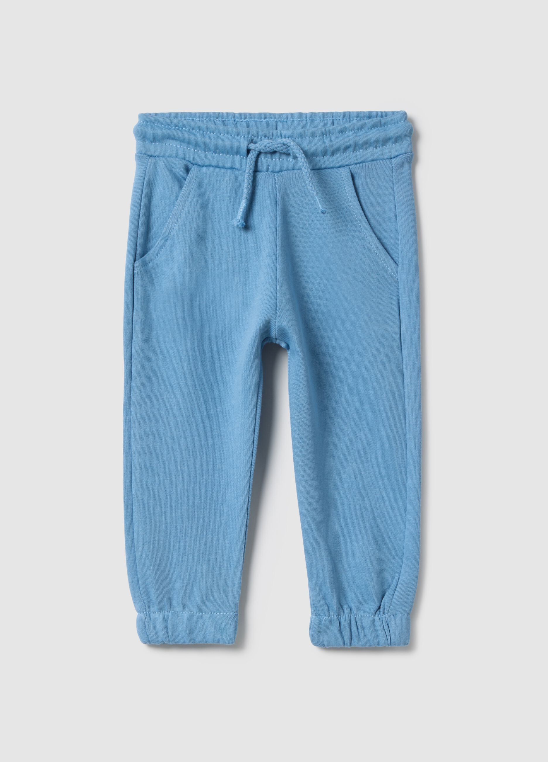 Toddler Regular Fit Jogger Trousers in Pure Cotton Light Blue