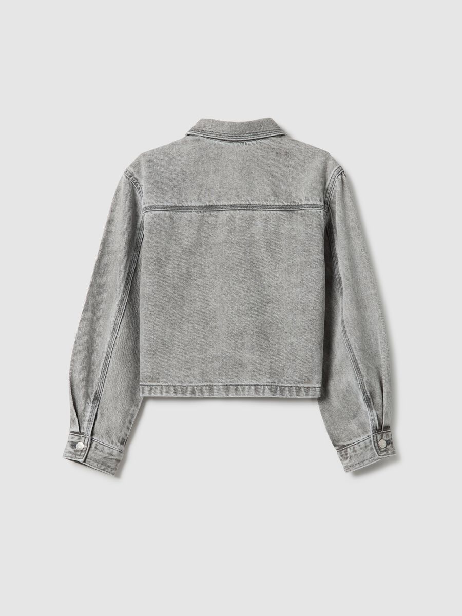 Girls' Grey Pure Cotton Shirt Regular Fit_4