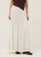 Long white mixed cotton skirt, regular fit with embroidery_1