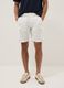 White pure cotton regular-fit cargo shorts_1