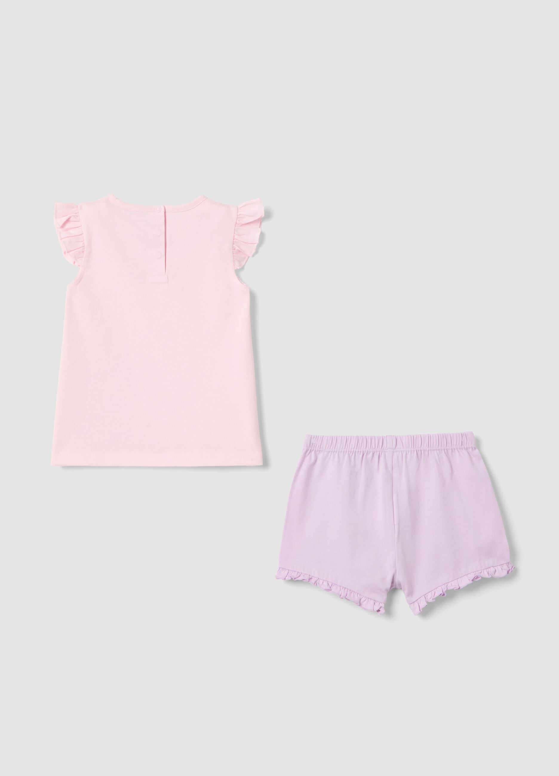 Multicolour pure cotton pyjamas for baby girls, regular fit with Stitch