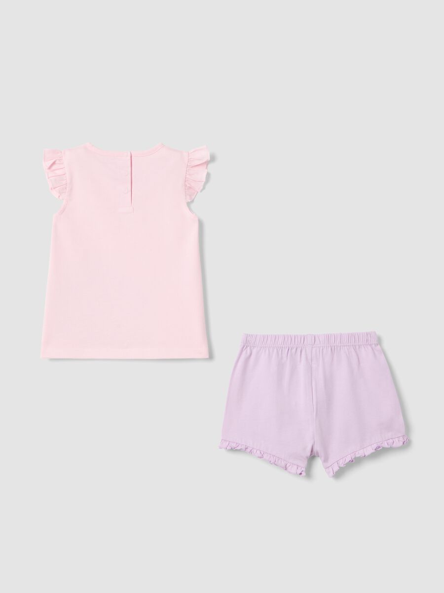 Multicolour pure cotton pyjamas for baby girls, regular fit with Stitch_1