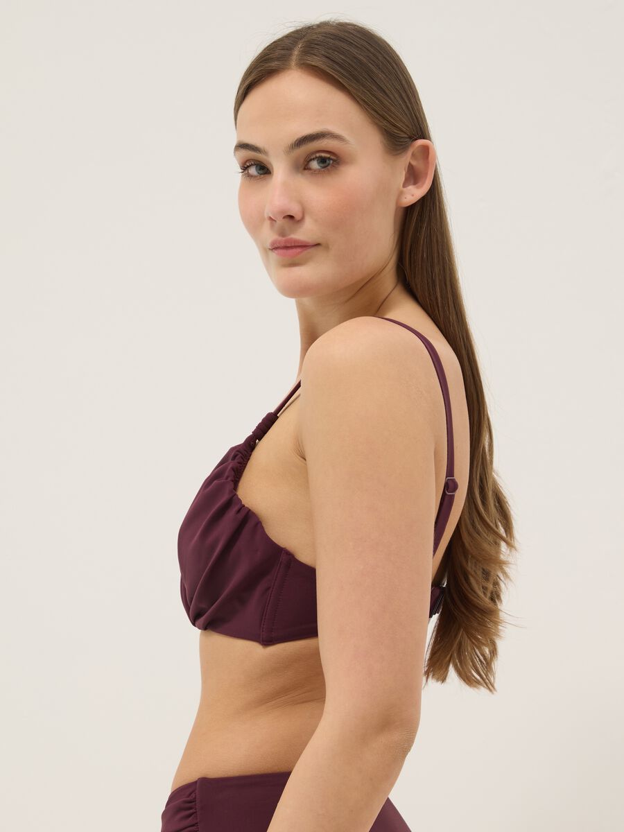 Purple shaping bikini top in stretchy fabric_3