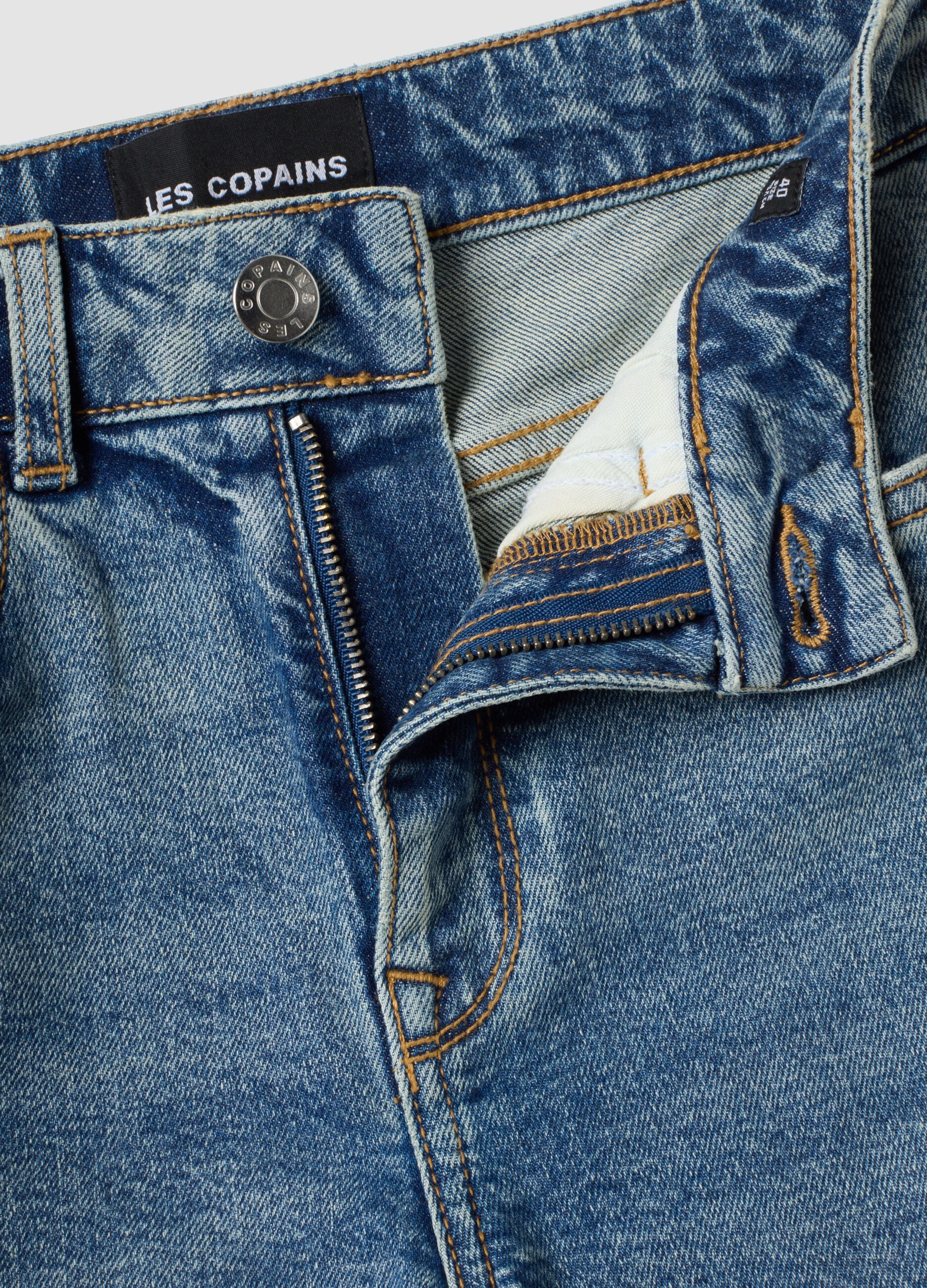 Light Blue Stretch Cotton Bootcut Jeans
