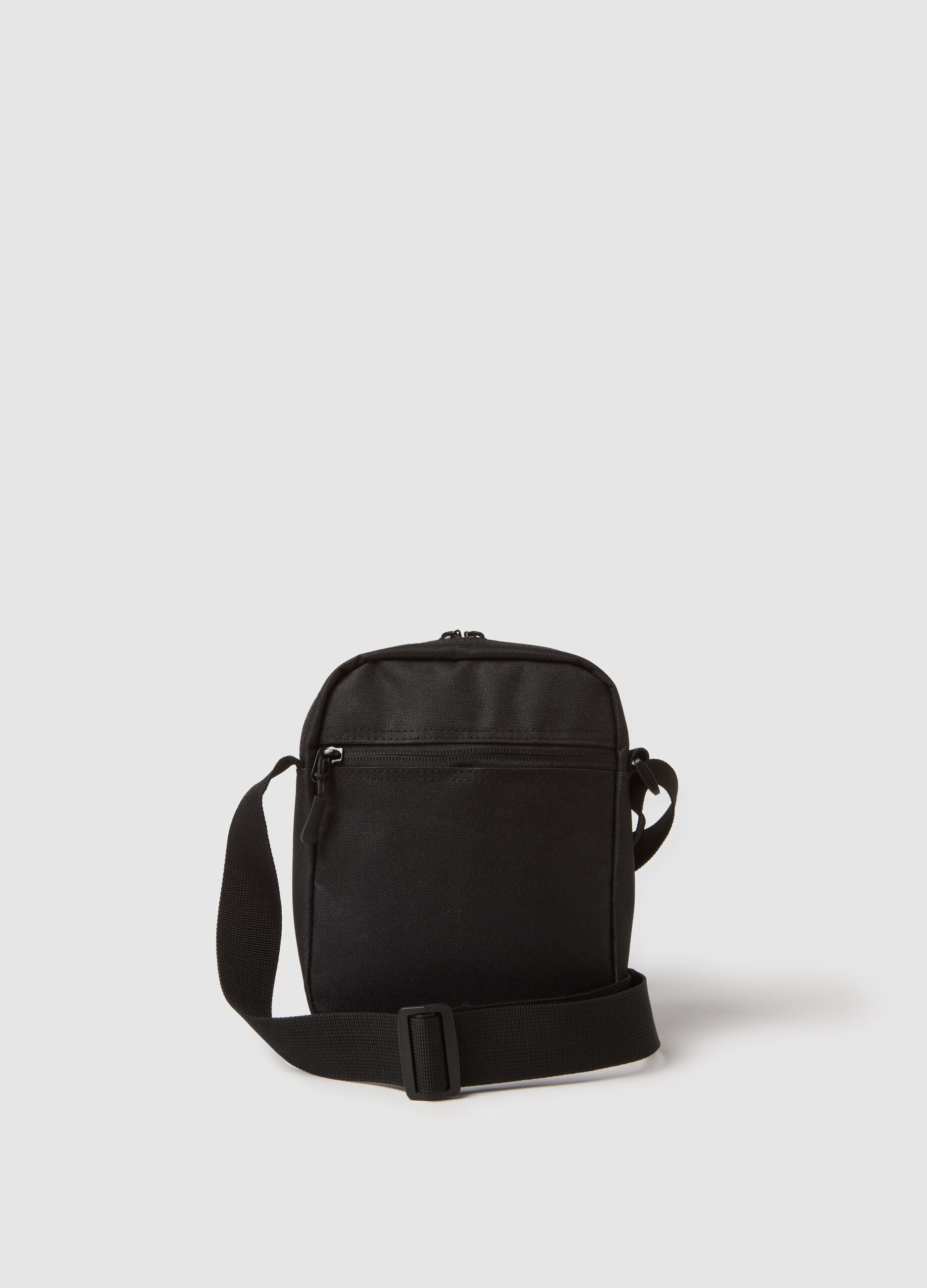 Black Shoulder Bag with Zip Pockets