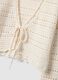 White pure cotton cardigan with regular fit and perforated design_5