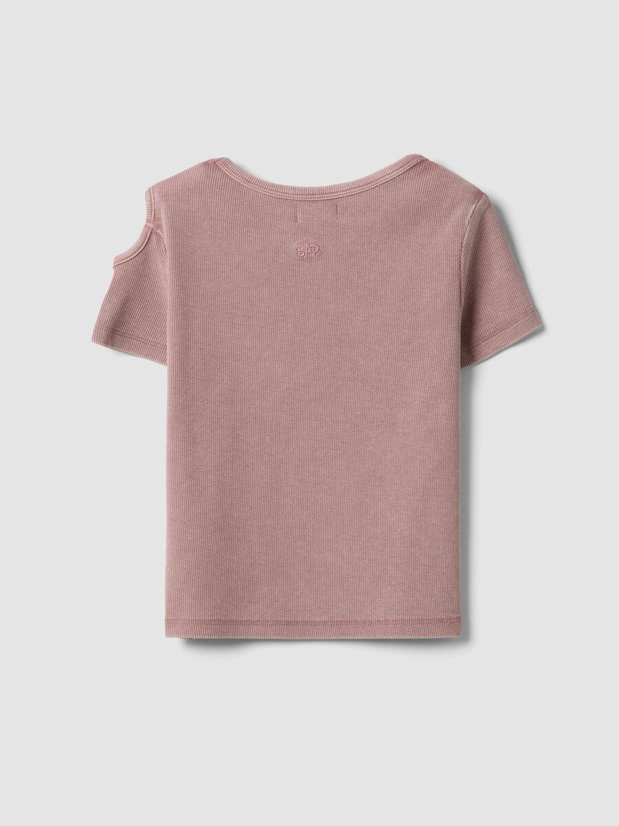 Short-sleeved pink stretch cotton t-shirt_4