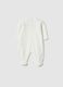 White newborn stretch cotton sleepsuit with integrated feet_1