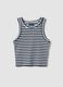 Girls' fitted multicolour striped stretch cotton vest_3