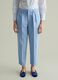 Cropped chino trousers with darts_1