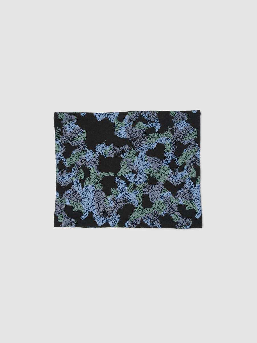 Multicoloured stretch cotton patterned scarf for boys_0