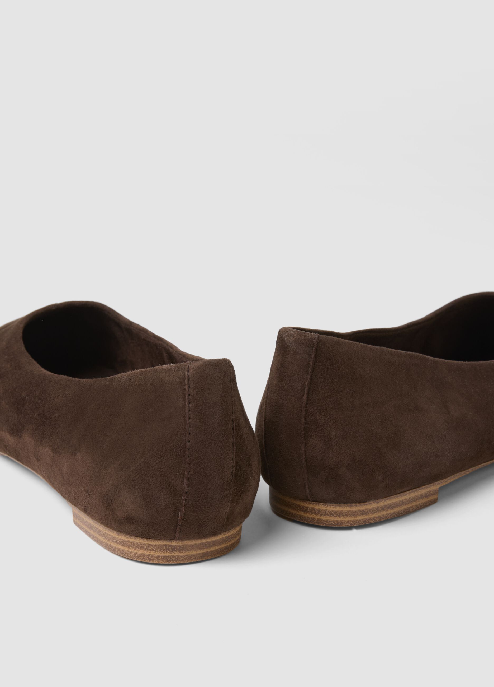Unlined Brown Genuine Leather Ballet Flats