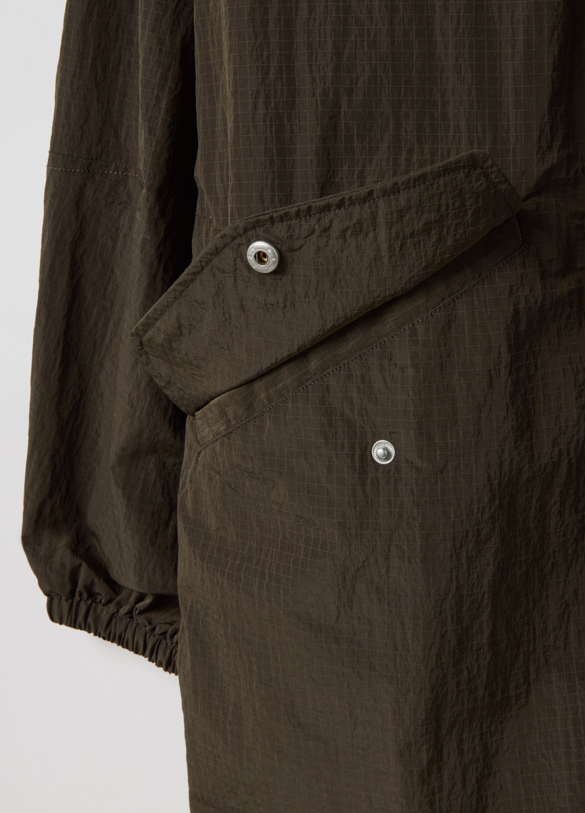 Brown regular fit parka jacket with full zip and hood