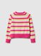 Girls' regular fit multicolour striped pure cotton pullover_4