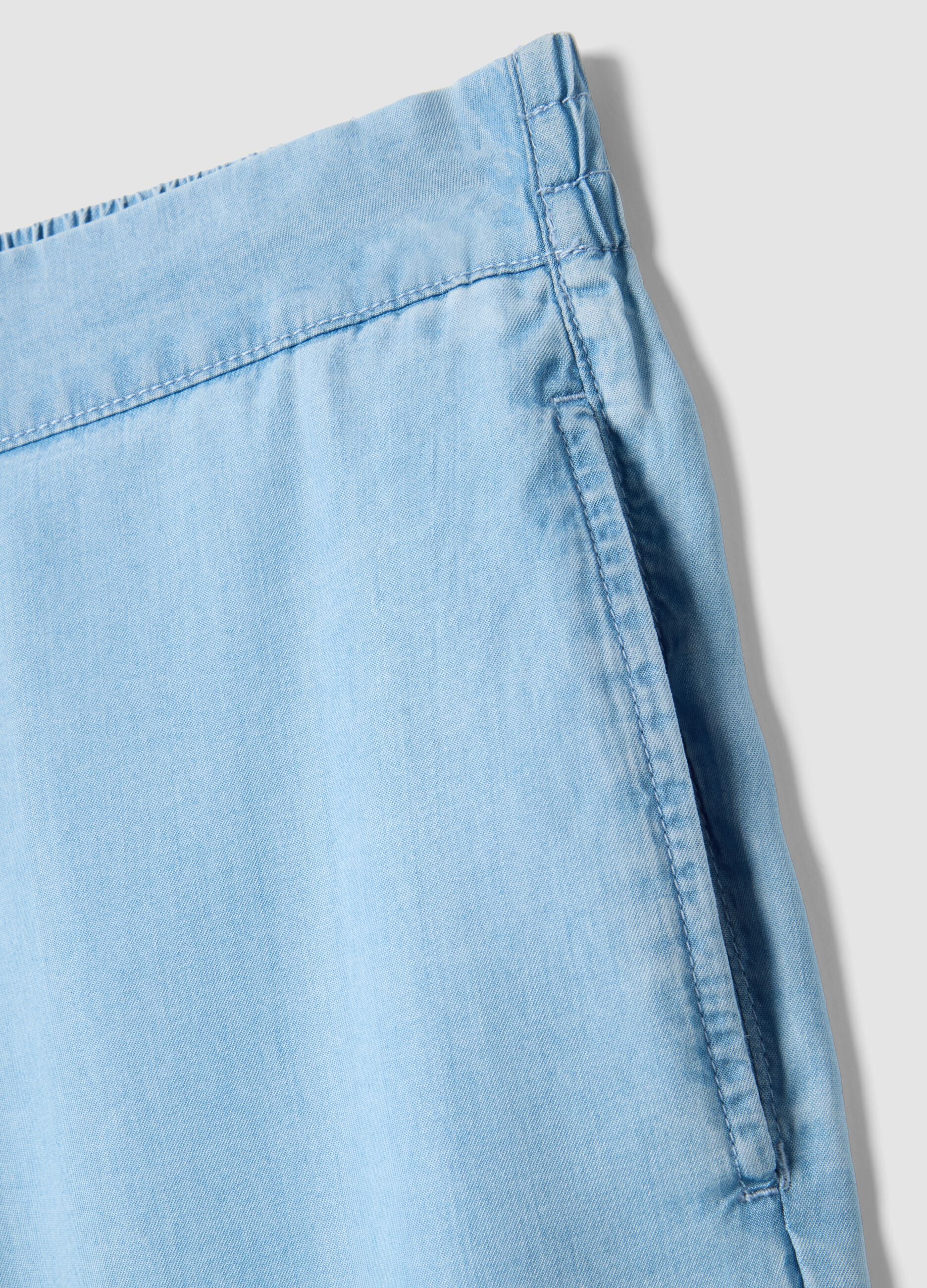 Pure Lyocell Blue Joggers Regular Fit