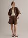 Brown Lyocell and Linen Blend Regular Fit Blazer_1