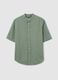 Men&rsquo;s green cotton and linen over-fit shirt_4