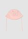 Pink organic cotton embroidered hat_0