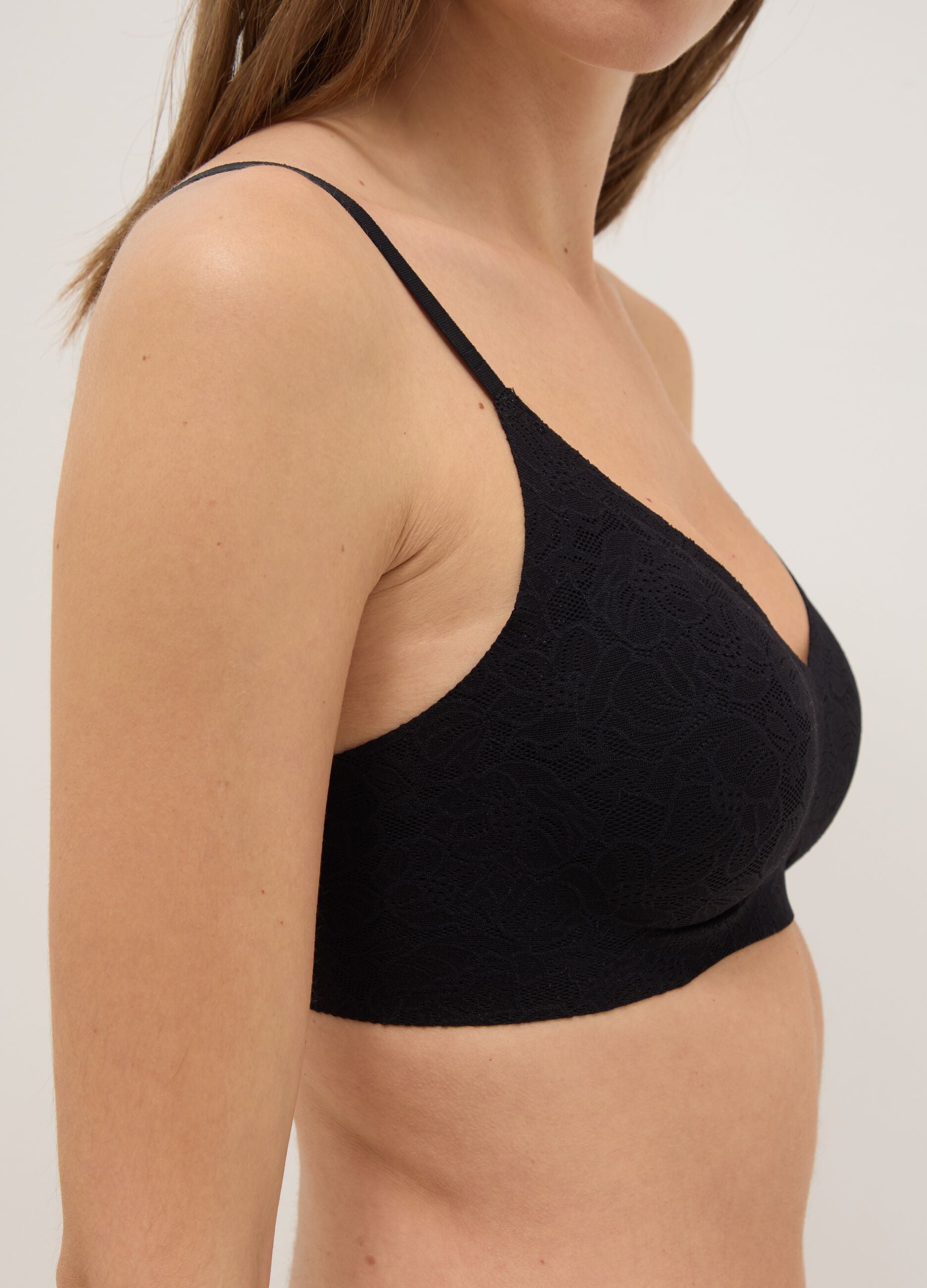 Black Lace Bra with Removable Padding