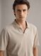 Beige linen and cotton blend polo regular fit_0