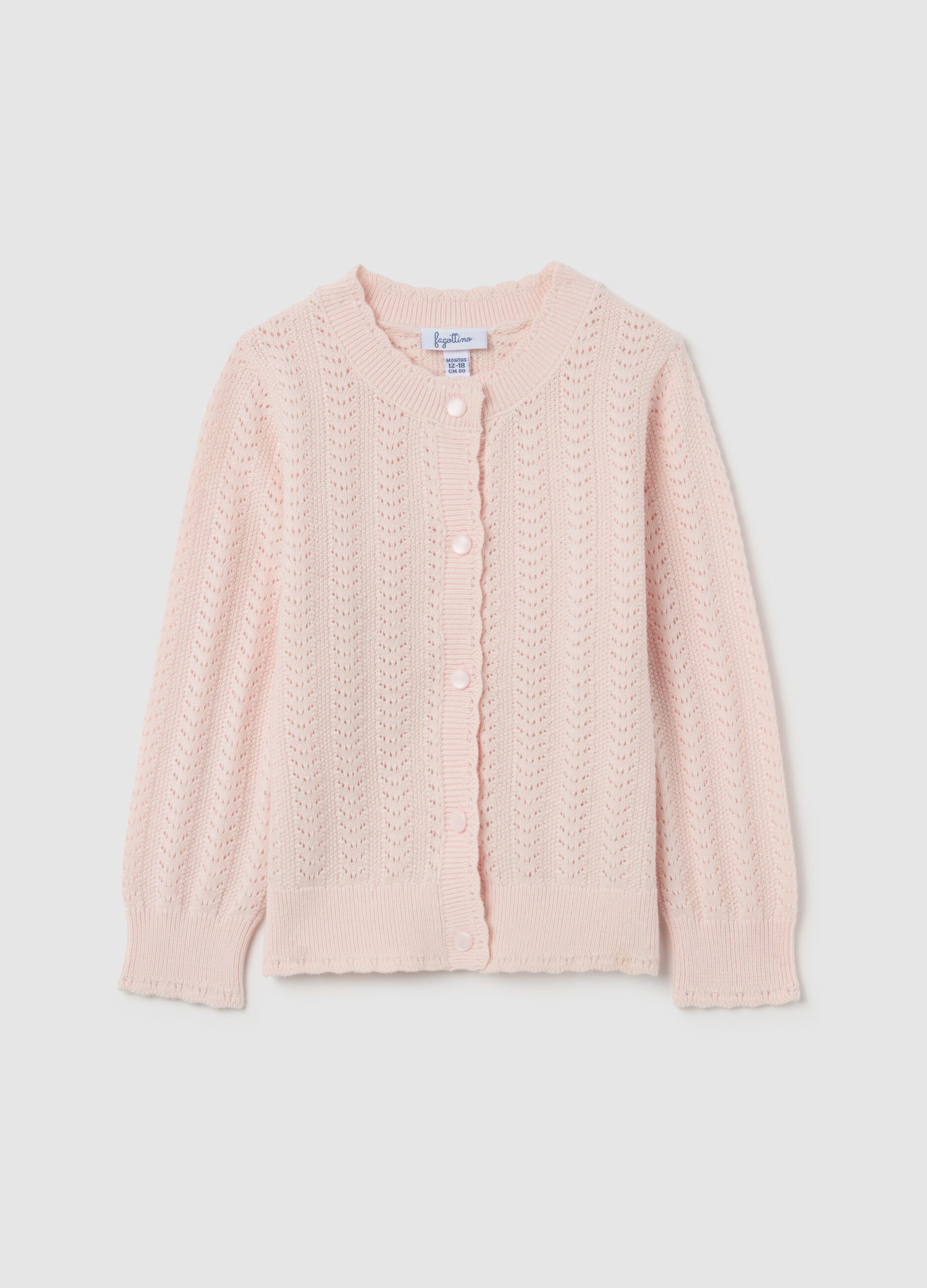 Cardigan in pointelle cotton