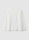 Girls' white pure cotton regular fit T-shirt_1
