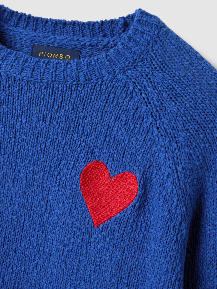 Blue pure cotton jumper regular fit with heart_5