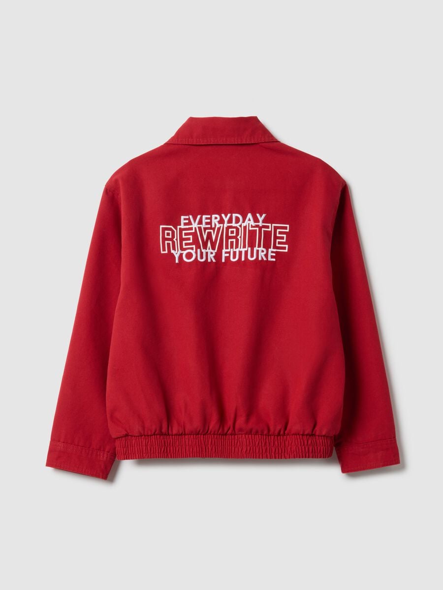Red pure cotton jacket regular fit for boys_4