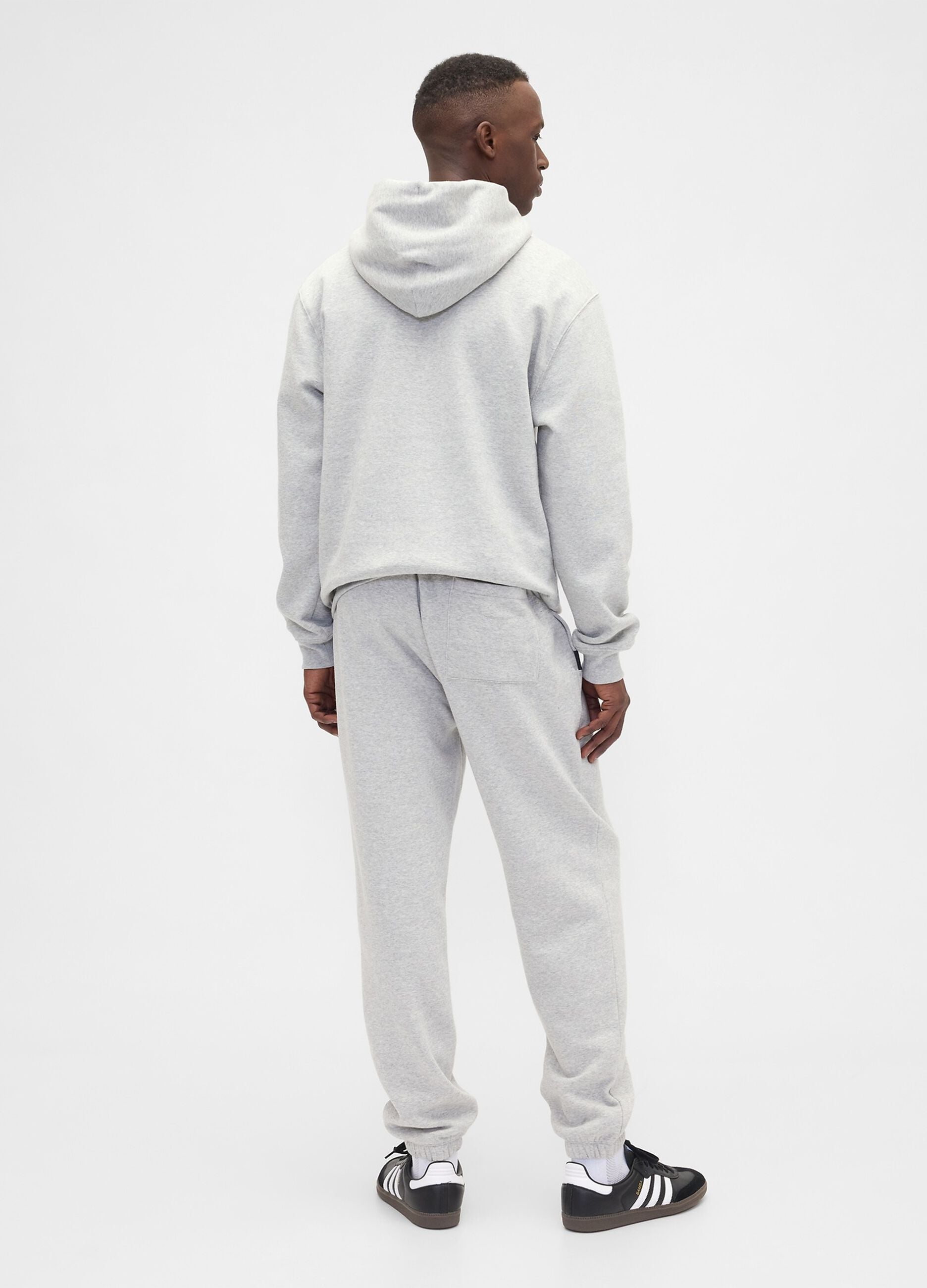 Grey Jogger Trousers in Mixed Fabric