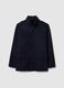 Blue cotton parka jacket regular fit with pockets and zip_4