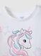 Girls' Regular Fit White Cotton T-shirt with Print_2