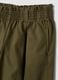 Green wide-leg jogger trousers in cotton and lyocell blend for girls_1