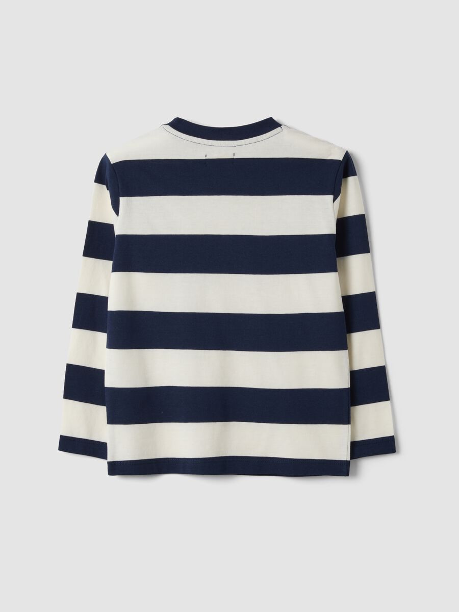Multicolour pure cotton striped crew-neck T-shirt for boys_1