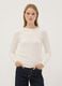 White long-sleeved stretch viscose T-shirt_0