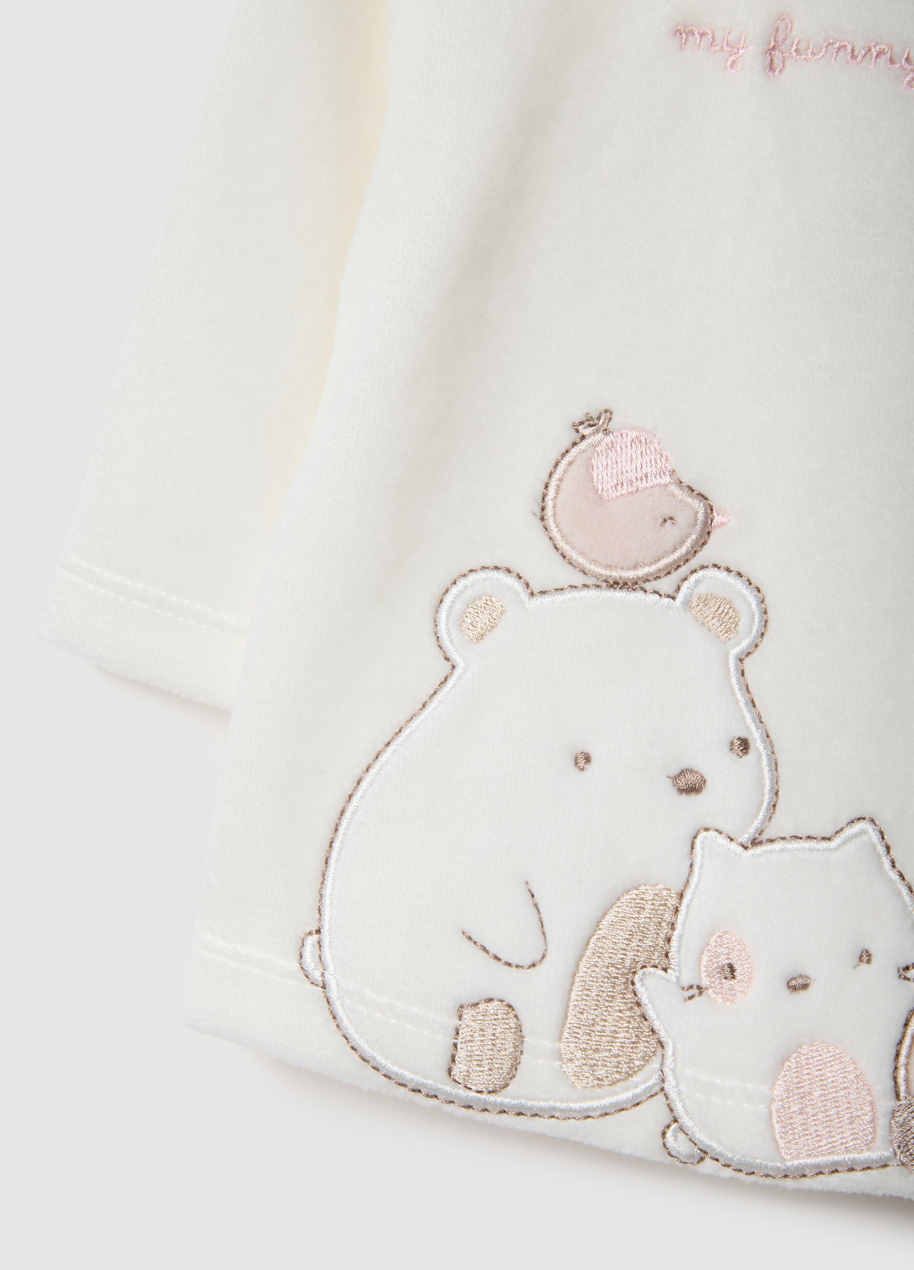 Baby set in white and pink cotton blend