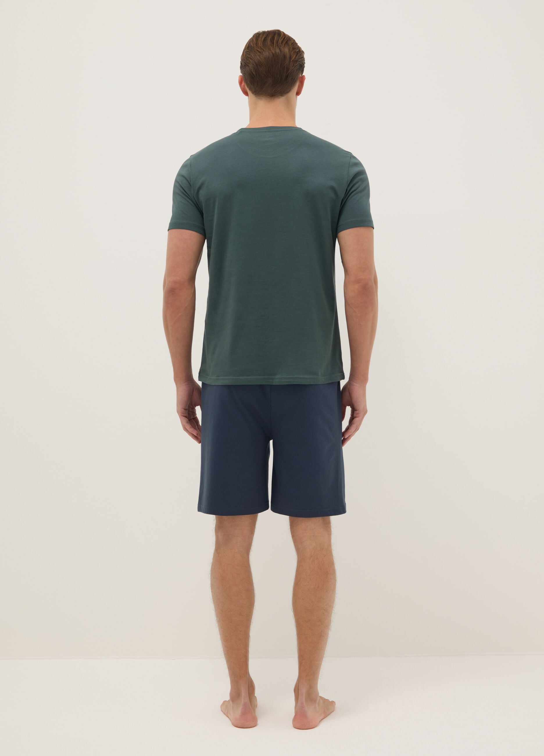 Short pyjamas in pure multicoloured cotton regular fit with print